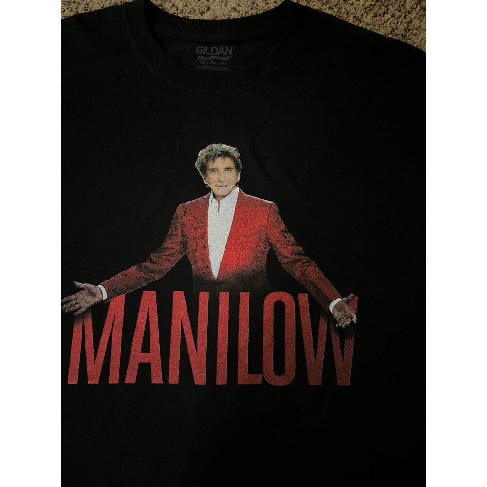 Barry Manilow T-Shirt Unisex XL 2017 Tour Gildan DryBlend Black Used - Picture 6 of 10